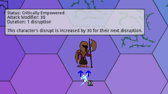 Tooltip describing the status critically empowered.